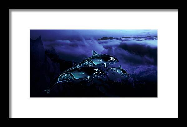#purplemoon Framed Print featuring the digital art Purple Moon 3 by Aldane Wynter
