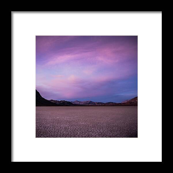 Death Valley National Park Framed Print featuring the photograph Purple Playa by Kelly VanDellen