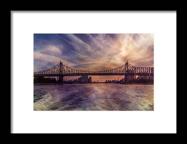 Queensboro Bridge Framed Print featuring the photograph Purple Sunset by Cate Franklyn