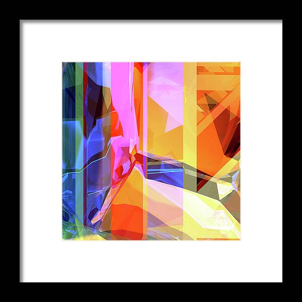 Abstract Framed Print featuring the digital art Purple Tower by Russell Kightley