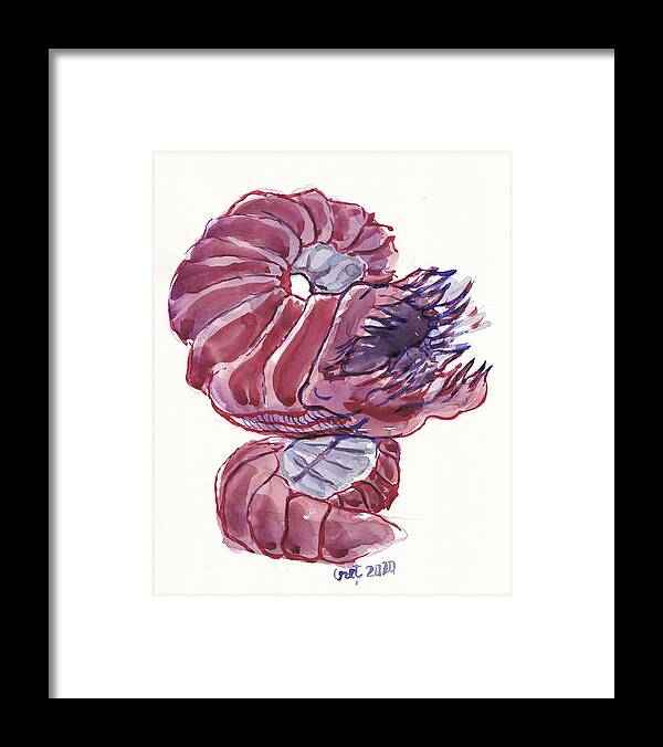 Miniature Framed Print featuring the painting Purple Worm by George Cret