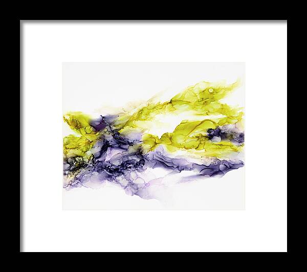 Framed Print featuring the painting Purple Yellow by Katrina Nixon