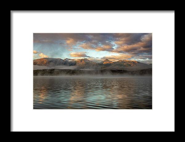 Foggy Morning Mountain Lake Framed Print featuring the photograph Pyramid Lake Foggy Sunrise by Dan Sproul