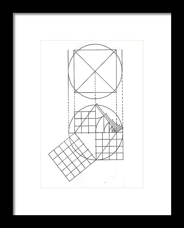Pythagoras Framed Print featuring the drawing Pythagorean Pyramid by Trevor Grassi