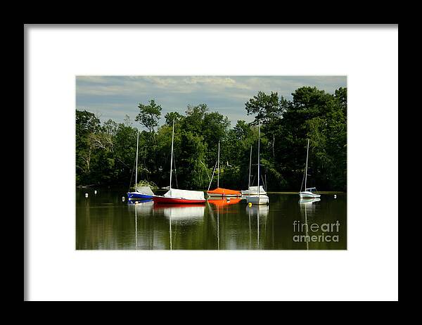 Boats Framed Print featuring the photograph Quanapowitt Yacht Club by Lennie Malvone