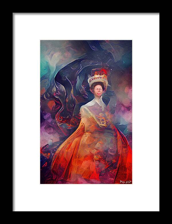Brushstroke Framed Print featuring the digital art Queen Elizabeth by Michelle Hoffmann