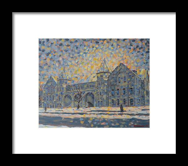 Canada Framed Print featuring the painting Queens University-Ontario Hall by David Gilmore