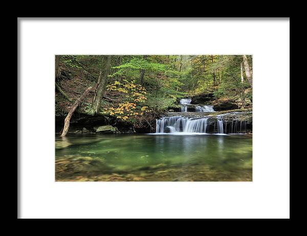 Waterfall Framed Print featuring the photograph Quinn Run Cascades by Lori Deiter