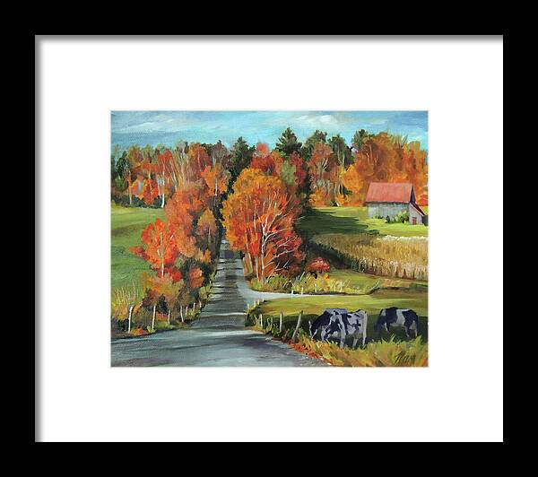 Vermont Framed Print featuring the painting Quintessential Vermont by Nancy Griswold