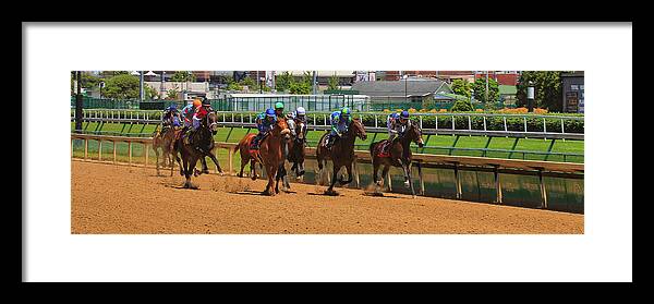 Churchill Downs Framed Print featuring the photograph Racing At Churchill Downs by Scott Burd