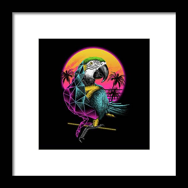 Parrot Framed Print featuring the digital art Rad Parrot by Vincent Trinidad