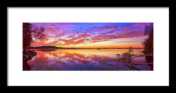 Maine Scenic Framed Print featuring the photograph Radiant Dawn at Meddybemps by ABeautifulSky Photography by Bill Caldwell