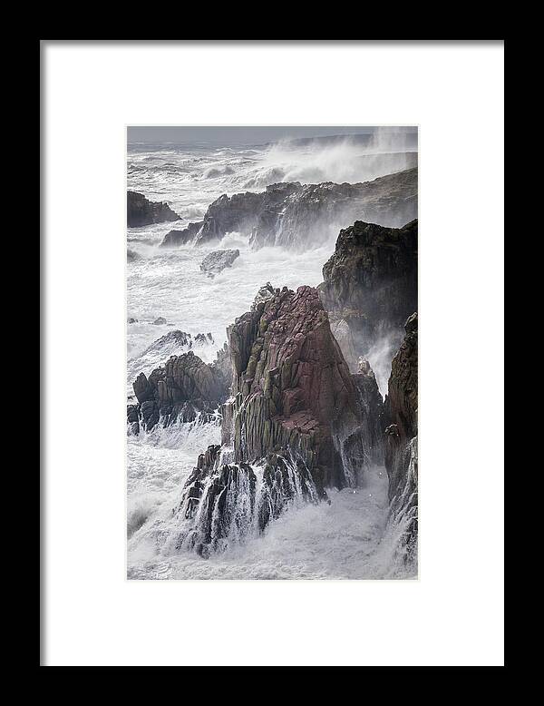 Aberdeenshire Framed Print featuring the photograph Raging Seas by Anita Nicholson
