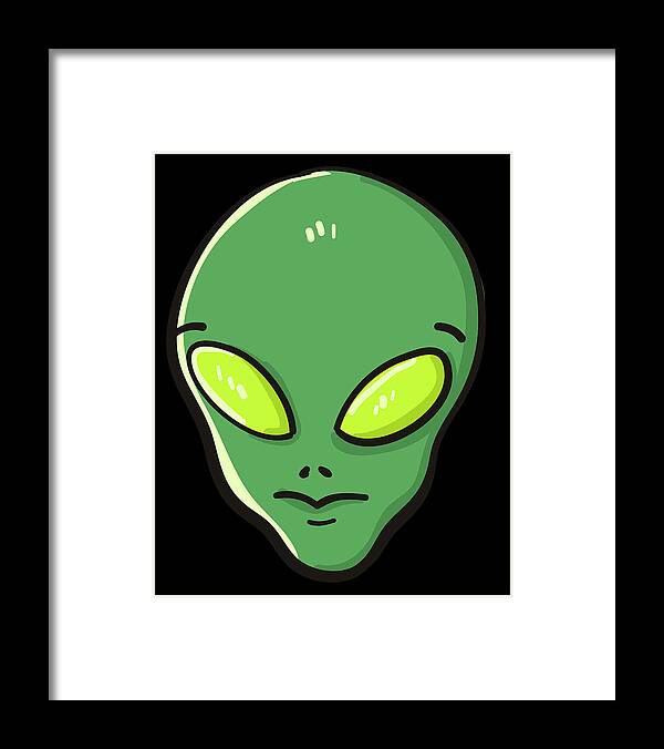 Aliens Framed Print featuring the digital art Raid Area 51 Alien Head by Flippin Sweet Gear