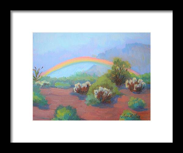 Desert Framed Print featuring the painting Rainbow Blessings by Diane McClary