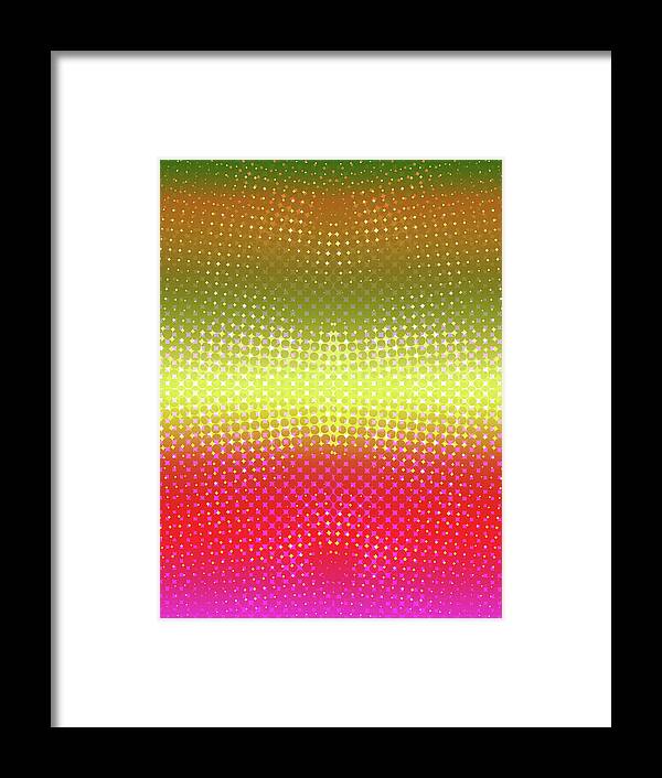 Yellow Framed Print featuring the digital art Rainbow Glitter Pattern by Melinda Firestone-White