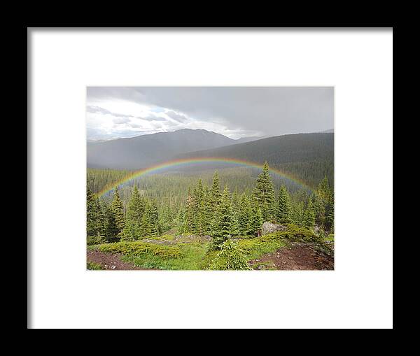 Rainbow Framed Print featuring the photograph Rainbow in the Valley by Aaron Spong