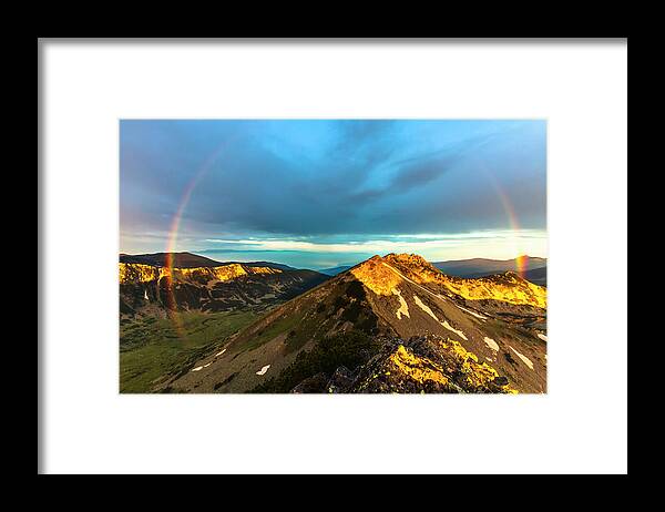 Bulgaria Framed Print featuring the photograph Rainbow Over the Mountain by Evgeni Dinev
