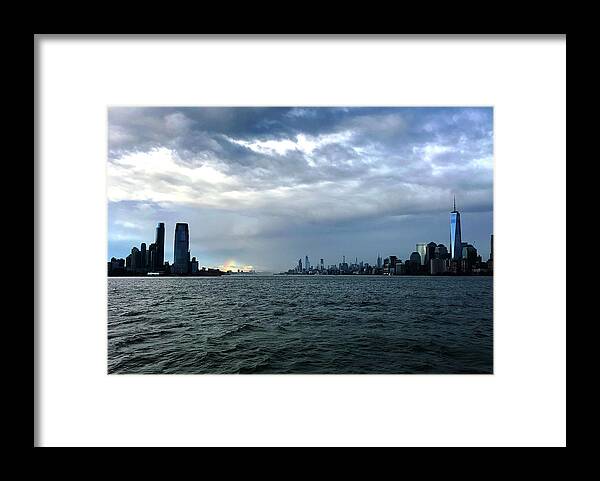 New York Framed Print featuring the photograph Rainbow Peeks NYC by Lorraine Devon Wilke