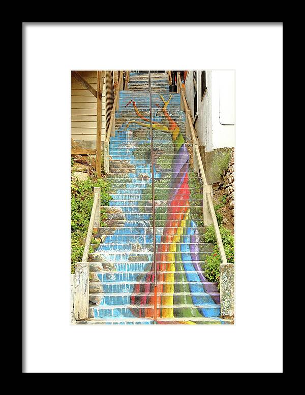 Stairway Framed Print featuring the photograph Rainbow Stairs by Lens Art Photography By Larry Trager