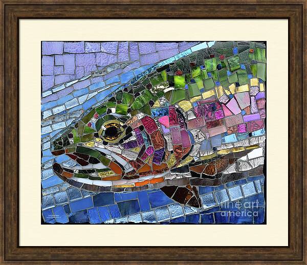 Rainbow Trout Glass Mosaic by Cynthie Fisher