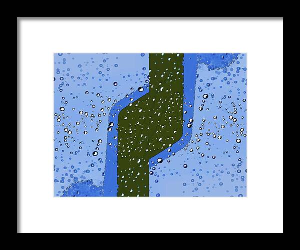 Linda Brody Framed Print featuring the digital art Raindrops 6a Abstract by Linda Brody