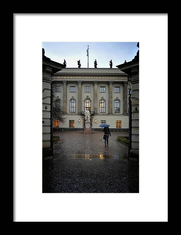 Rain Framed Print featuring the photograph Rainy Day at the Humboldt University by James C Richardson