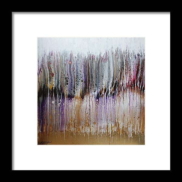 Square Framed Print featuring the painting Rainy Day by Themayart