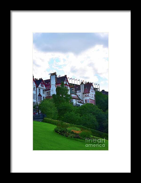 Edinburgh Framed Print featuring the photograph Ramsay Garden from The Mound, Edinburgh by Yvonne Johnstone