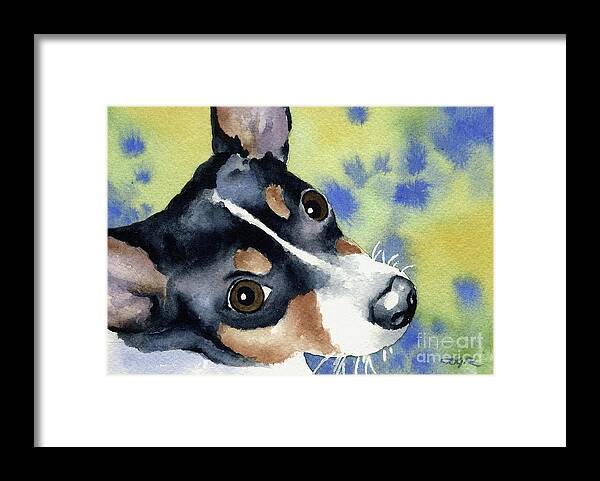 Rat Terrier Framed Print featuring the painting Rat Terrier by David Rogers