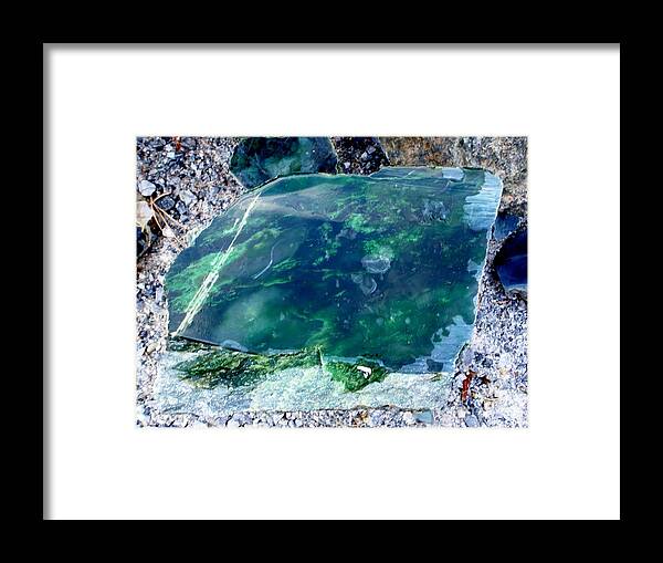 Jade Framed Print featuring the photograph Raw Jade Rock by Mary Deal