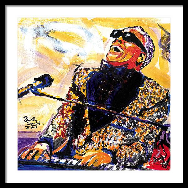 Everett Spruill Framed Print featuring the painting Ray Charles by Everett Spruill