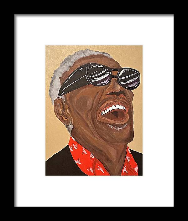  Framed Print featuring the painting Ray Charles-Reflections of Ray by Bill Manson