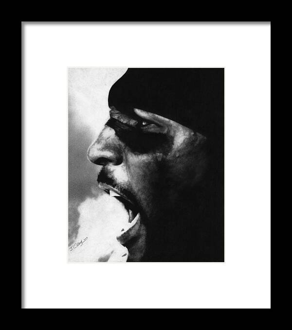 Ray Lewis Framed Print featuring the drawing Ray Lewis by Justin Clark