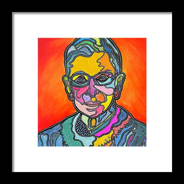 Rbg Framed Print featuring the painting Rbg 2 by Marconi Calindas