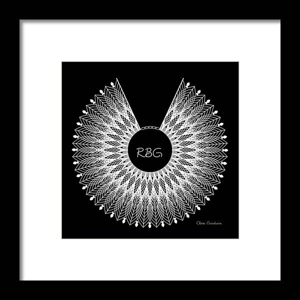 Mandala Framed Print featuring the digital art RBG by Clare Goodwin
