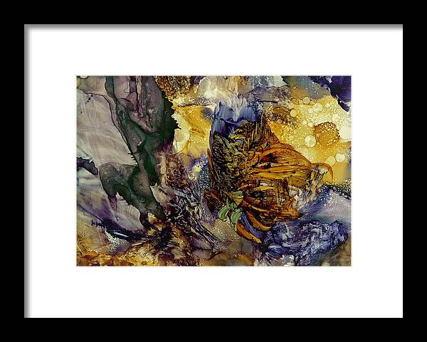 Flow Framed Print featuring the painting Re-emergence by Angela Marinari