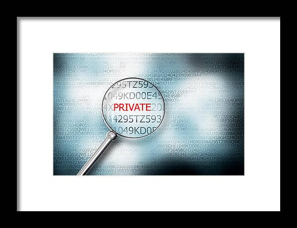 Expertise Framed Print featuring the photograph reading private screen magnifying glass 3D Illustrastion by Imilian