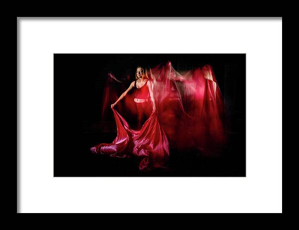 Reagan Framed Print featuring the photograph Reagan flowing in sea of red by Dan Friend