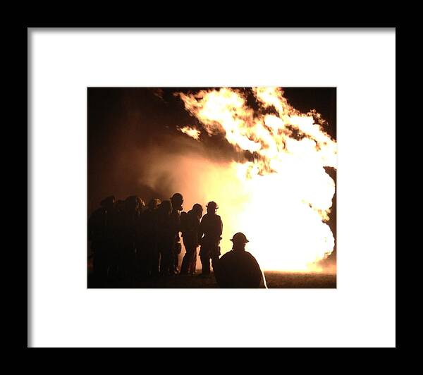 Firefighter Framed Print featuring the photograph Real Heroes in Action by Lee Darnell