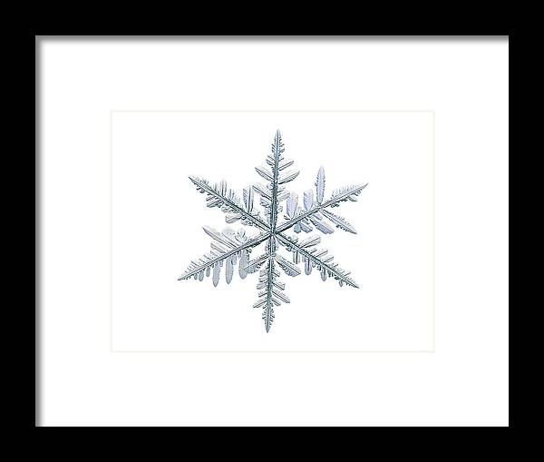 Snowflake Framed Print featuring the photograph Real snowflake 2018-12-18_4w by Alexey Kljatov