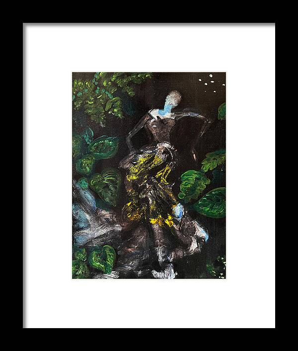 Jungle Framed Print featuring the painting Reclining Darkness by Leslie Porter
