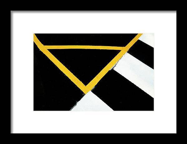 Lines Framed Print featuring the photograph Rectangles and Triangles Meet On The Street by Gary Slawsky
