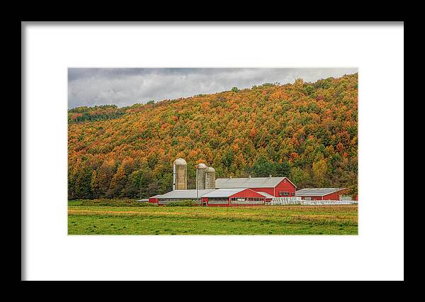Barn Framed Print featuring the photograph Red Barns in Autumn by Rod Best