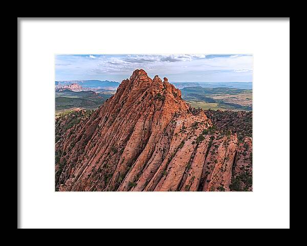 Loree Johnson Photography Framed Print featuring the photograph Red Butte From the Air by Loree Johnson