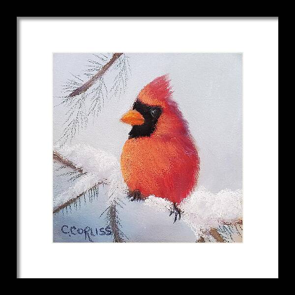  Framed Print featuring the pastel Red by Carol Corliss