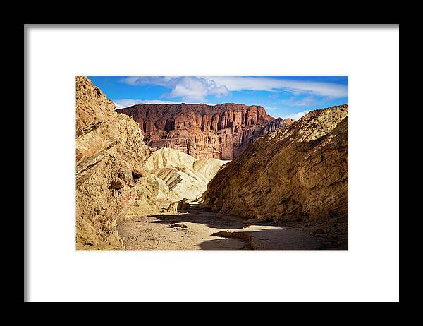 Hiking Framed Print featuring the photograph Red Cathedral from Golden Canyon by Mike Lee