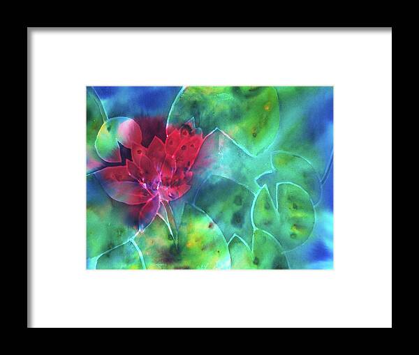 Red Framed Print featuring the painting Red Explosion by Sandy Collier