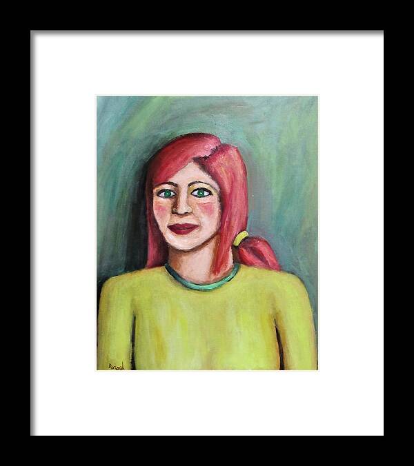Figure Framed Print featuring the painting Red Hair Woman by Gregory Dorosh