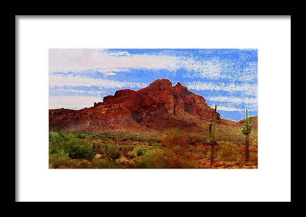 Digital Art Framed Print featuring the photograph Red Mountain on the Move by Judy Kennedy